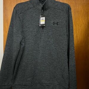 Men’s Under Armour Charcoal Heather Quarter-Zip Top dark grey
